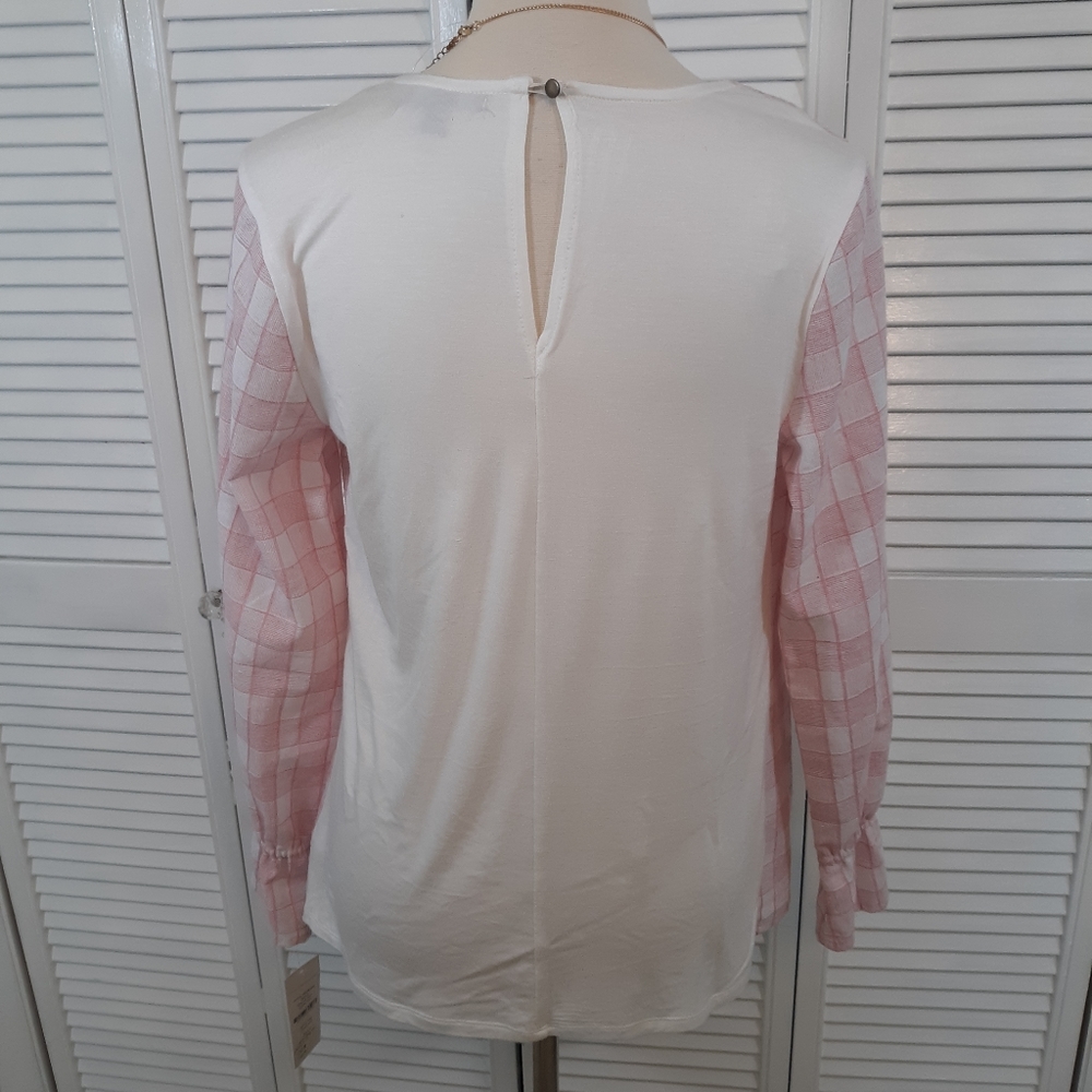 Country chic boho plaid blouse small NWT *C2 - Picture 2 of 6